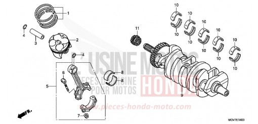 VILEBREQUIN/PISTON CBR600FB de 2011